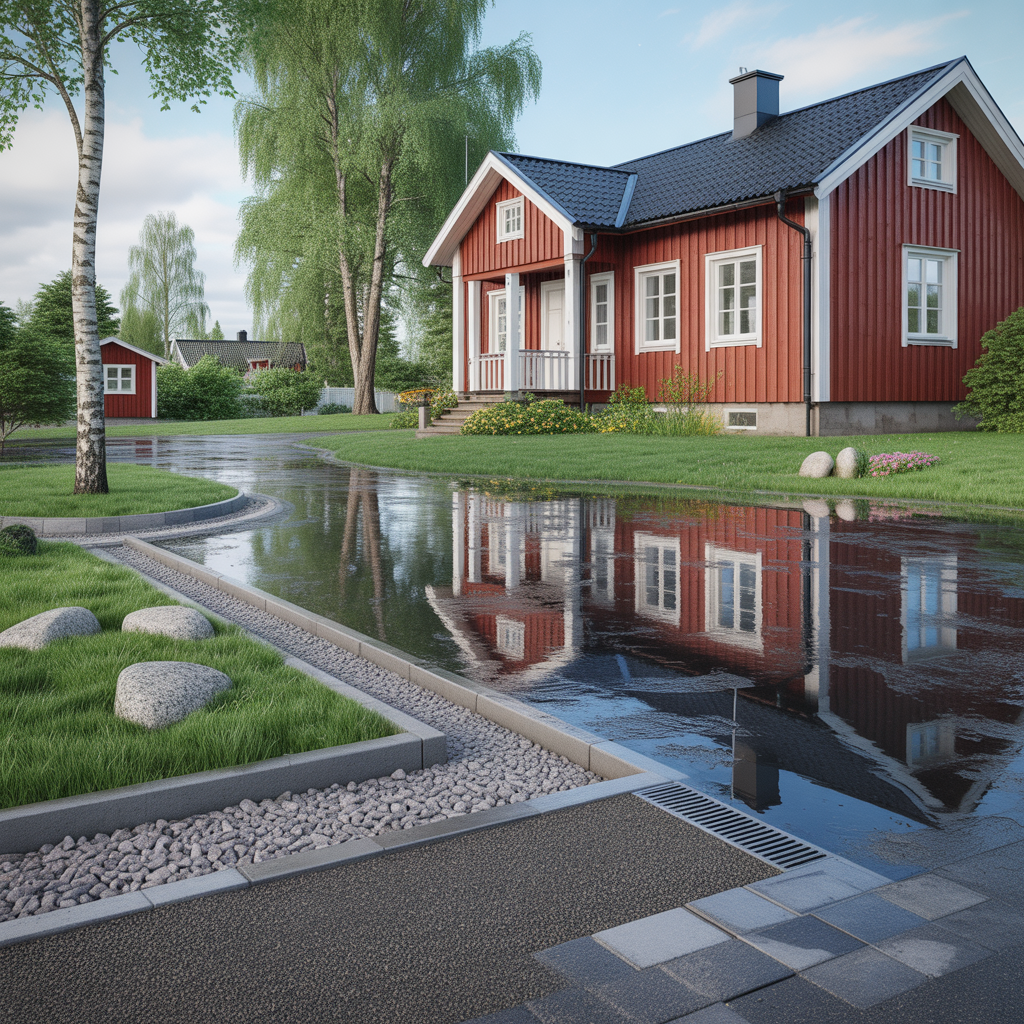 vatten som blir staende pa tomten felsokning och atgarder