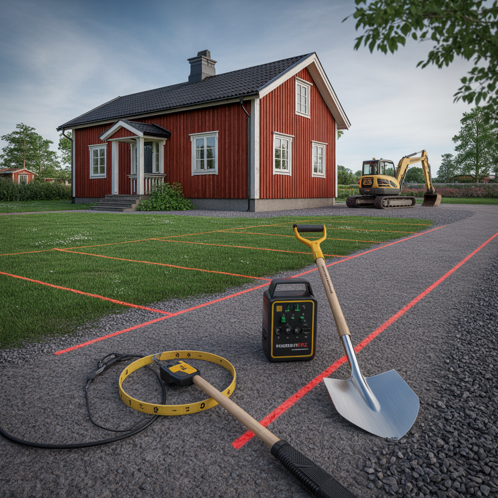 kabelutsattning fore gravning pa tomten checklista och regle