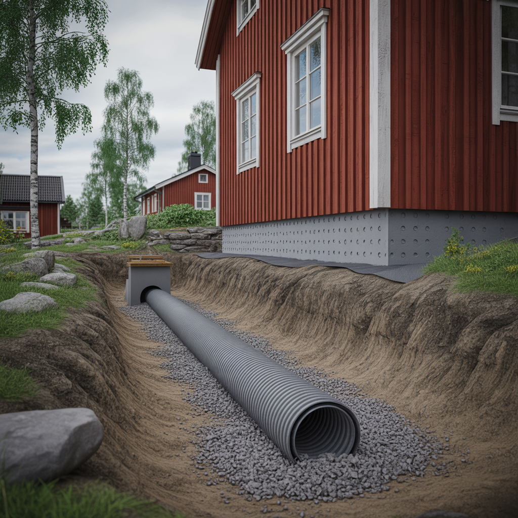 draneringsror kring husgrund guide till fall och dimension