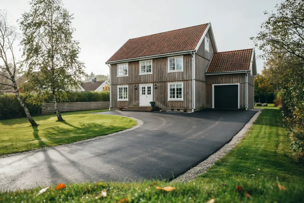 slitstark asfalt runt huset smarta bel ggningsl sningar f r uppfart g ngar och parkering